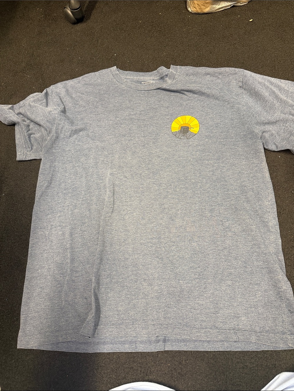 Toad&Co Heather Blue Short-Sleeve Tee with Yellow Sun Graphic
